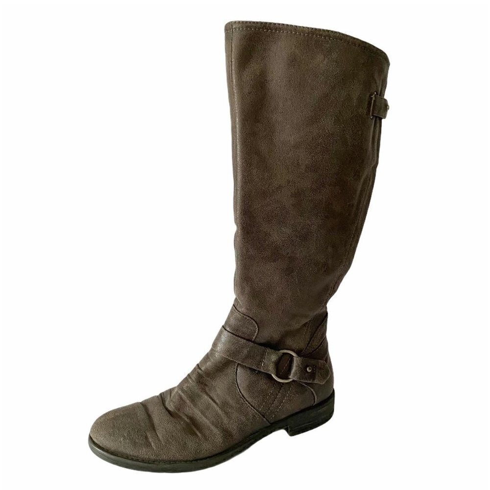 Bare Traps Clancy Taupe Tall Stretch Back Panel Riding Boots Size 8M
